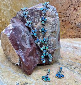 Federico Opal mini squash blossom necklace & earring set