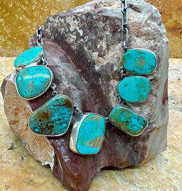 7 stone turquoise necklace 18"