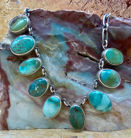 9 stone turquoise necklace 20"