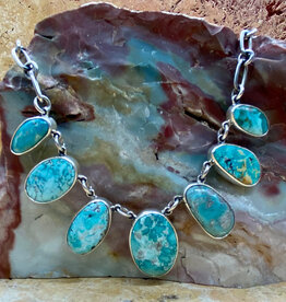 18" Turquoise Necklace - 7 stone