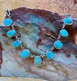 9 stone turquoise necklace 20"