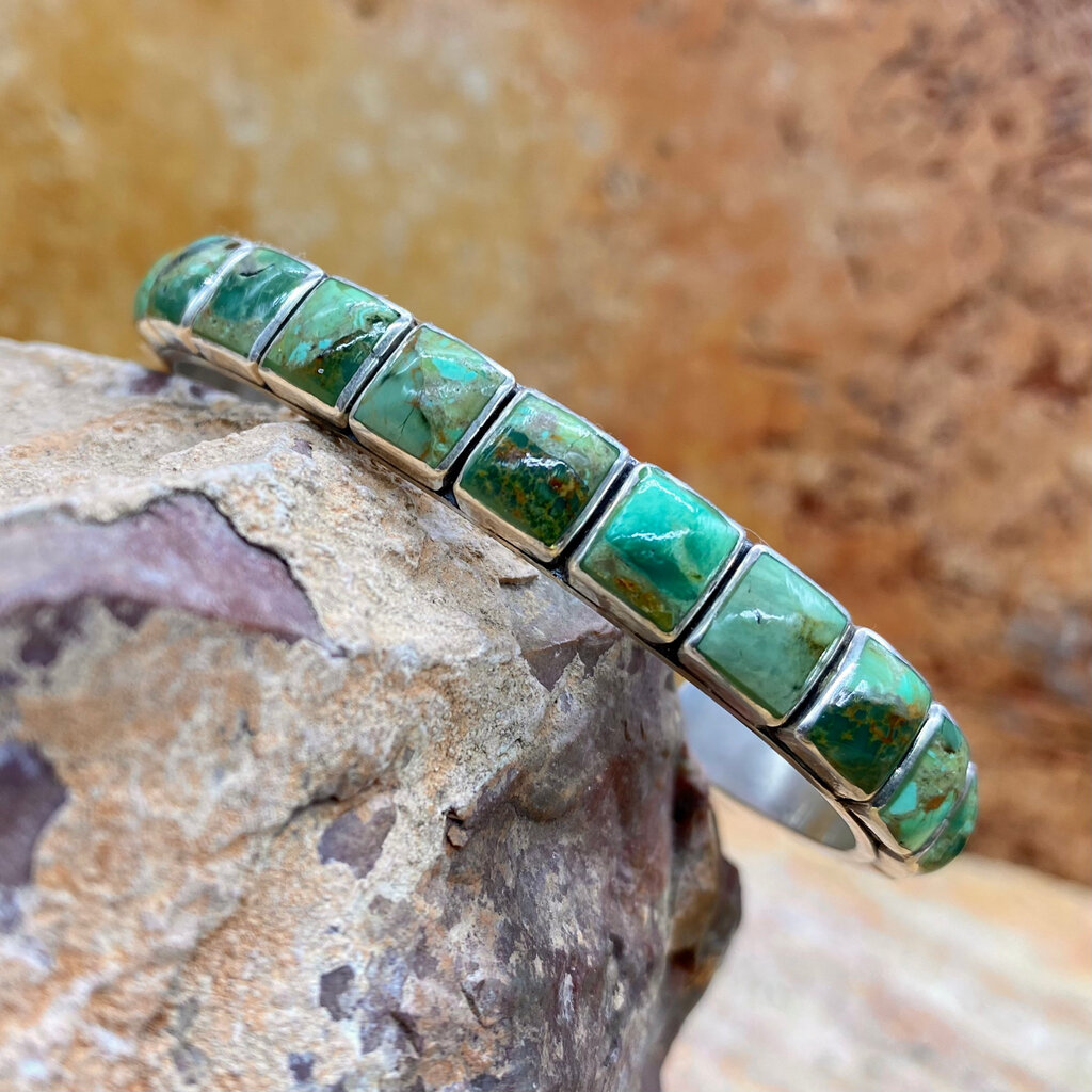 Single row green turquoise bracelet 6.25"