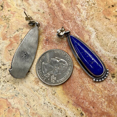 Lapis Post Earrings w/ Long Dangle- Verley Betone