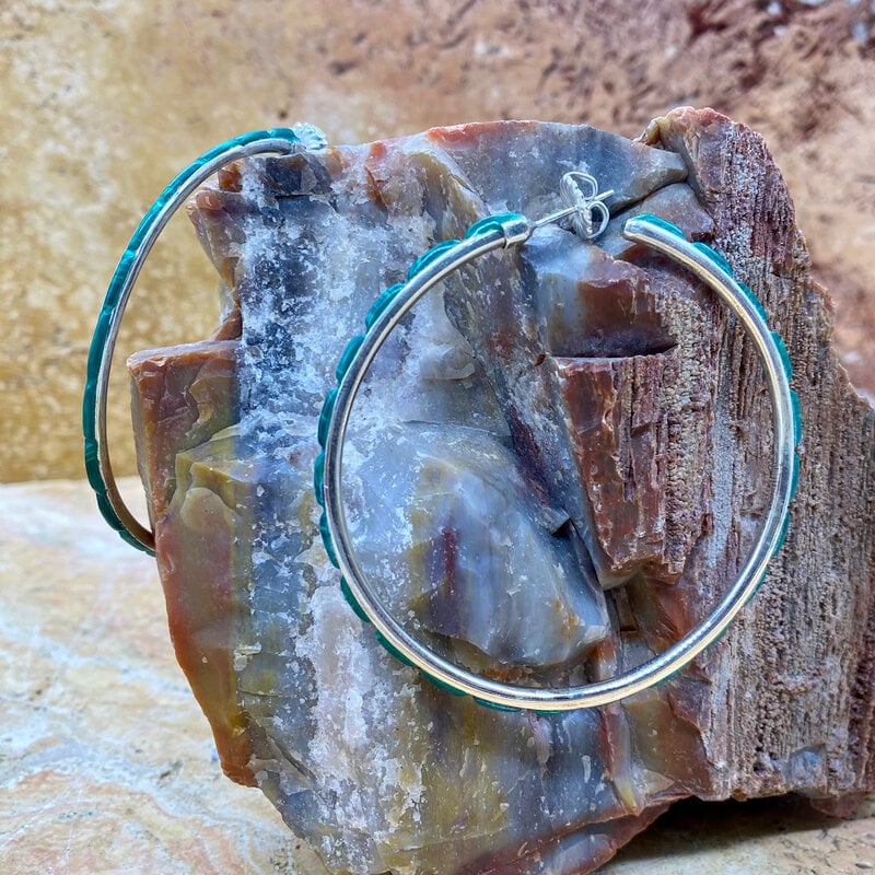 Federico XL Malachite Hoops 2.5"