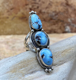 Golden Hills 3 Stone Ring - 6.5