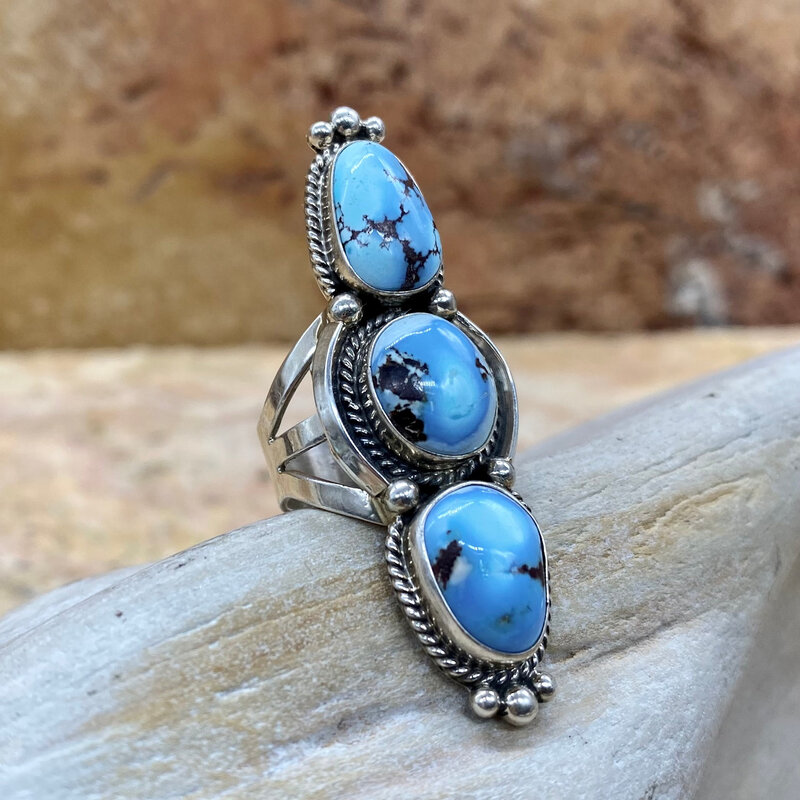 Golden Hills 3 Stone Ring - 6.5
