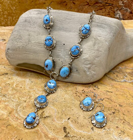 20" 9 Stone Golden Hills Necklace & Earrings