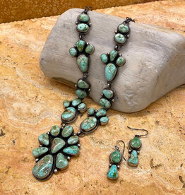 Sonoran Turquoise Cluster Necklace with Earrings