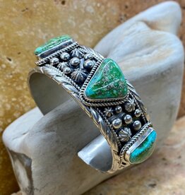 3 Stone Sonoran Turquiose Cuff- 6.75"
