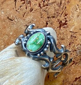 Sonoran turquoise sandcast cuff- 6"