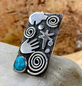 Silver & turquoise ring - Alex Sanchez 7