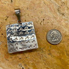 Turquoise square pendant by Alex Sanchez