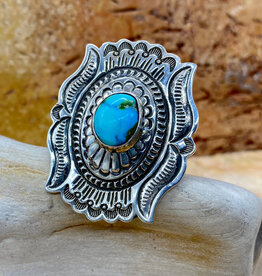Sonoran turquoise concho ring - Adjustable