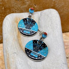 Erwin Tsosie Multistone Inlay Circle Earrings