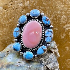 Golden Hills & conch shell adj. ring - Virginia Sandoval