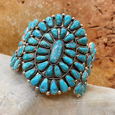 Turquoise Cluster Bracelet by Justine Wilson - 6.5"