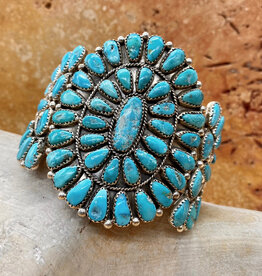 Turquoise Cluster Bracelet by Justine Wilson - 6.5"