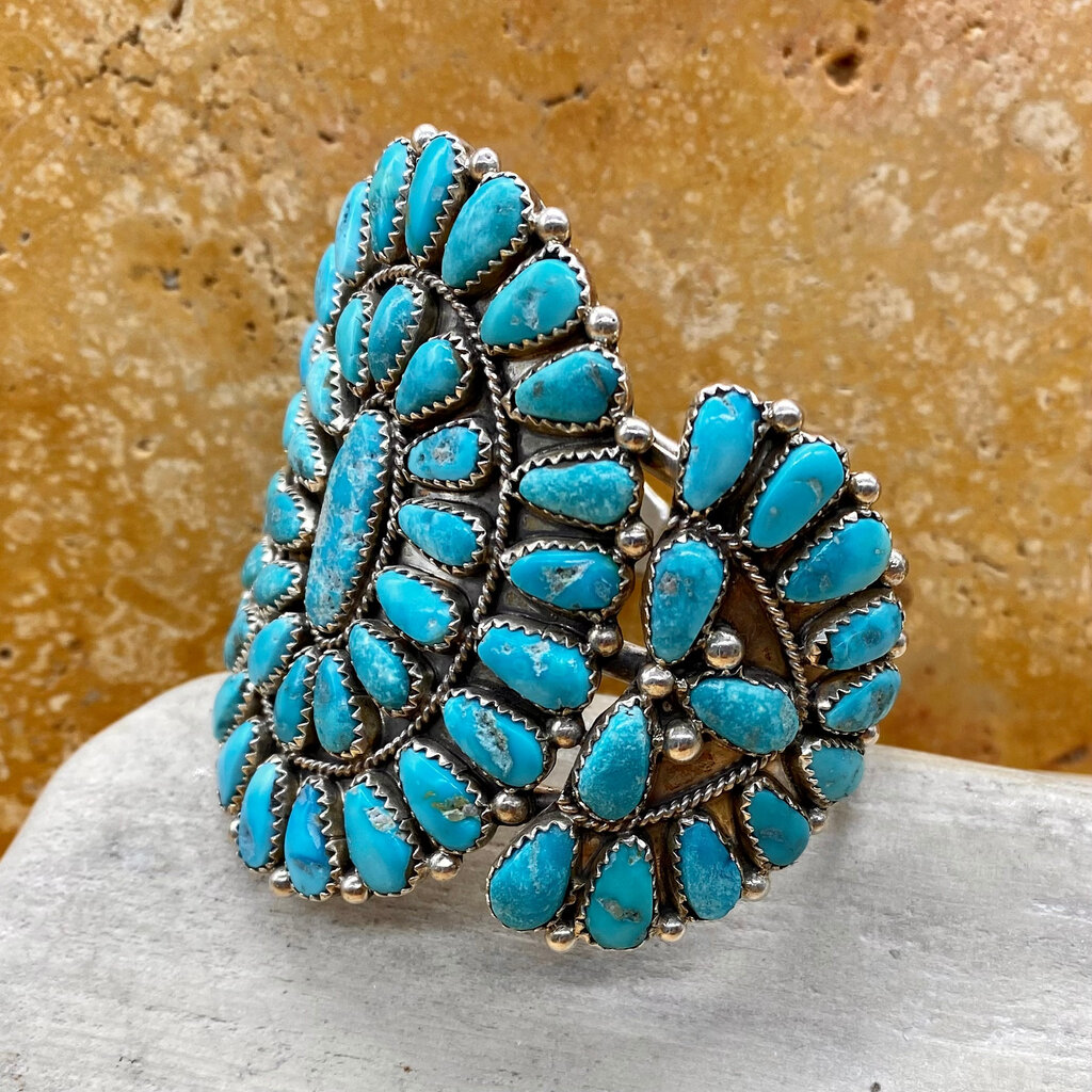 Turquoise Cluster Bracelet by Justine Wilson - 6.5"