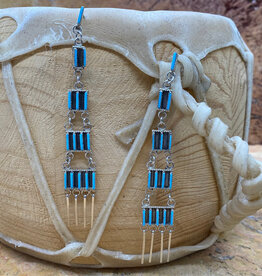 5 Tier Zuni Turquoise Earrings