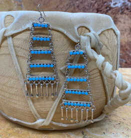 5 tier Zuni turquoise earrings