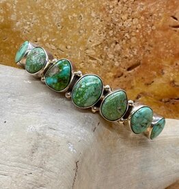 Thomas Yazzie 7 stone Sonoran turquoise cuff- 7"