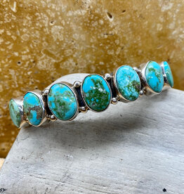 7 stone Sonoran turquoise cuff, Thomas Yazzie 7"