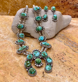 Sonoran turquoise squash blossom w/ earrings