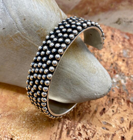 Sterling Silver Cuff w/ Sterling Silver Beads- 6.25"