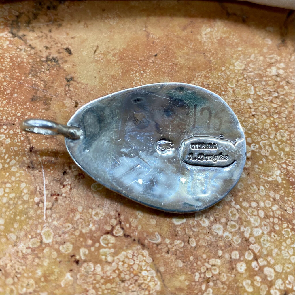 Teardrop Turquoise Pendant w/ Cross - Akee Douglas