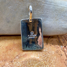 Rectangle silver & turquoise pendant - Akee Douglas