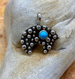 Sterling Silver and Turquoise Bear Pendant