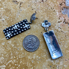 BILAGAANAS Sterling Silver Post Earrings w/ Crosses By Geneva Apachito