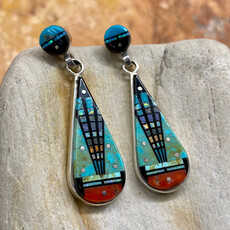 Micro inlay teardrop earrings