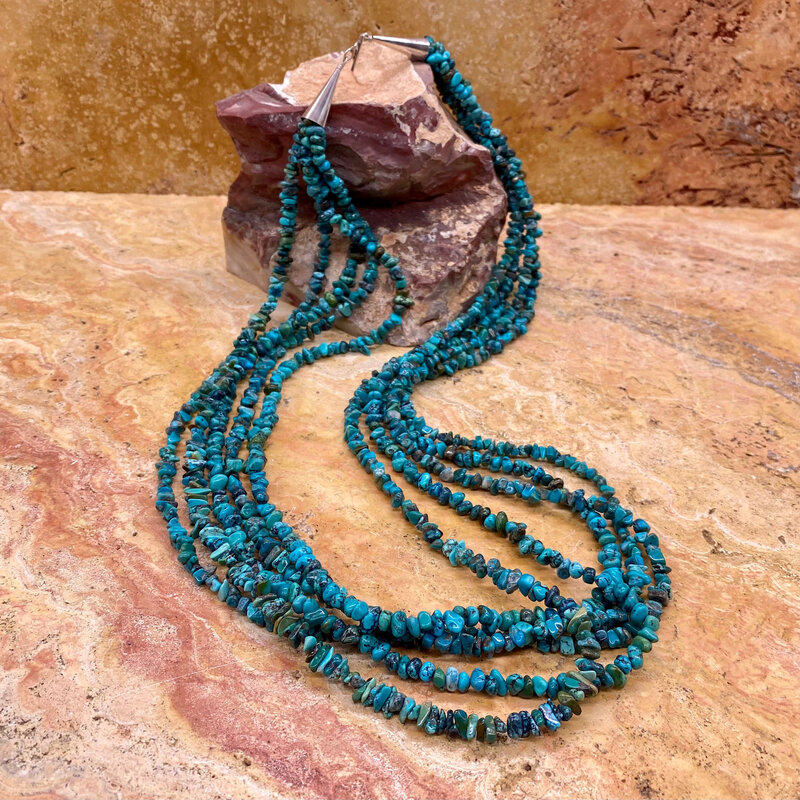 33" 5 Strand Turquoise Necklace