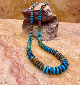 27" Graduated Turquoise Wafer Necklace