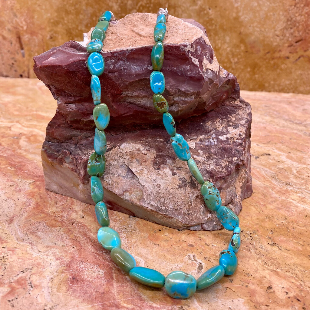 18" Lone Mountain Turquoise Bead Necklace