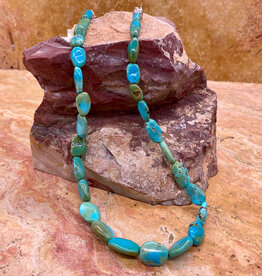 18" Lone Mountain Turquoise Bead Necklace