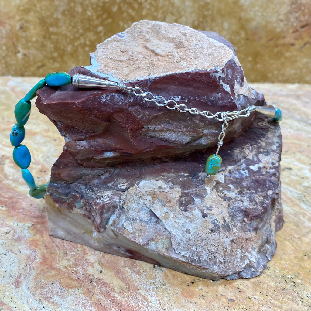 18" Lone Mountain Turquoise Bead Necklace