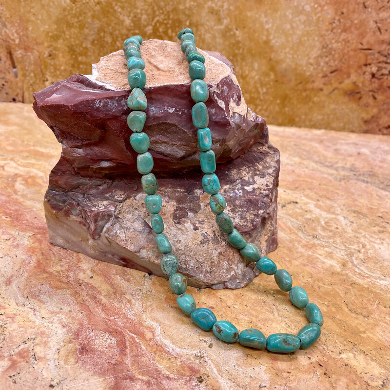 20" Green Turquoise Bead Necklace