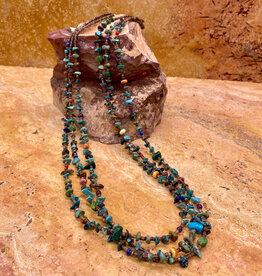 28" multi-stone 3-strand necklace