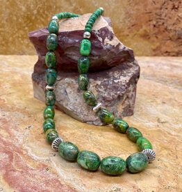Silver & Sky Horse Turquoise Beads - 24"
