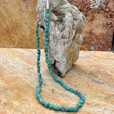 28" Fox Turquoise Beaded Necklace