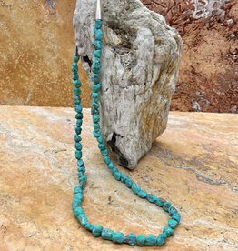 28" Fox Turquoise Beaded Necklace