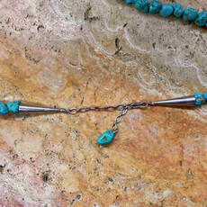 28" Fox Turquoise Beaded Necklace