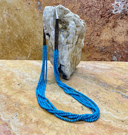 30" 5-Strand Turquoise Heishi Bead Necklace
