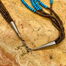 30" 5-Strand Turquoise Heishi Bead Necklace