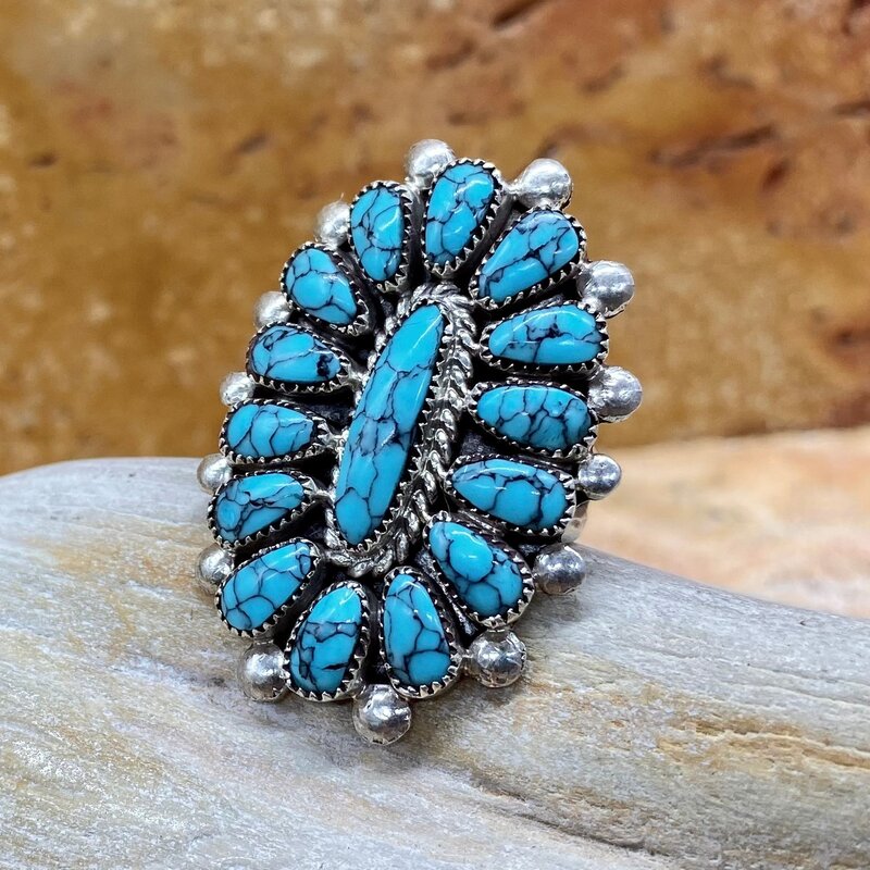 Zuni #8 Turquoise Ring - 8.25