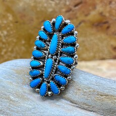 Zuni Turquoise Flower Ring - 8