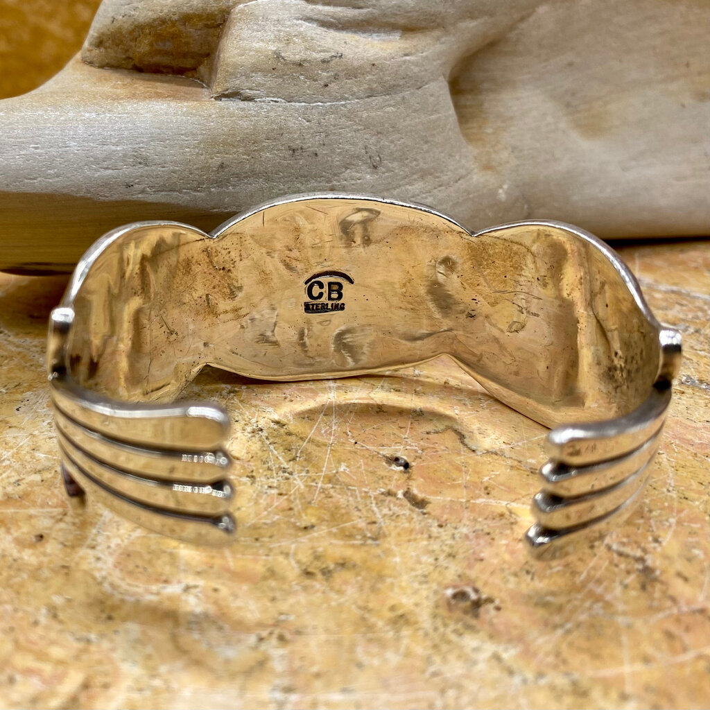 Wide Sterling 6.5" Cuff with Turquoise