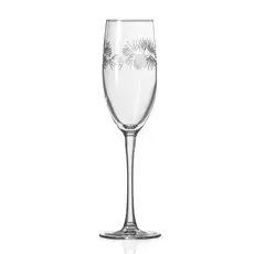 Etched Icy Pine Champagne Flute